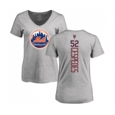 MLB Women's Nike New York Mets #52 Yoenis Cespedes Ash Backer T-Shirt