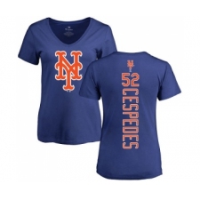 MLB Women's Nike New York Mets #52 Yoenis Cespedes Royal Blue Backer T-Shirt