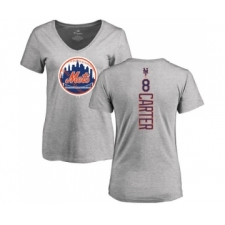 MLB Women's Nike New York Mets #8 Gary Carter Ash Backer T-Shirt