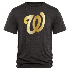 MLB Washington Nationals Fanatics Apparel Gold Collection Tri-Blend T-Shirt - Grey