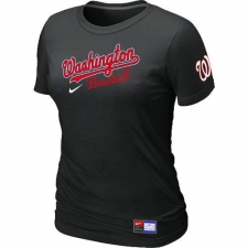 MLB Women's Washington Nationals Nike Practice T-Shirt - Black