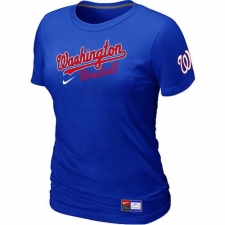 MLB Women's Washington Nationals Nike Practice T-Shirt - Blue