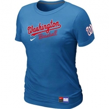 MLB Women's Washington Nationals Nike Practice T-Shirt - Light Blue