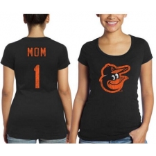 MLB Baltimore Orioles Majestic Threads Women's Mother's Day #1 Mom T-Shirt - Black