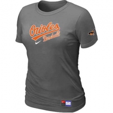 MLB Women's Baltimore Orioles Nike Practice T-Shirt - Dark Grey