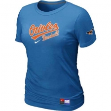 MLB Women's Baltimore Orioles Nike Practice T-Shirt - Light Blue