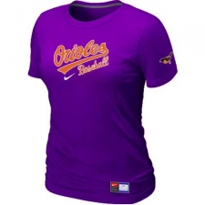 MLB Women's Baltimore Orioles Nike Practice T-Shirt - Purple