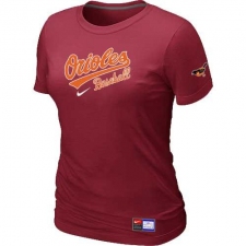MLB Women's Baltimore Orioles Nike Practice T-Shirt - Red
