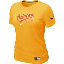 MLB Women's Baltimore Orioles Nike Practice T-Shirt - Yellow