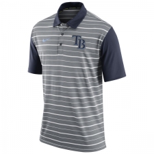 MLB Men's Tampa Bay Rays Nike Gray Dri-FIT Stripe Polo