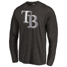MLB Tampa Bay Rays Platinum Collection Long Sleeve Tri-Blend T-Shirt - Grey