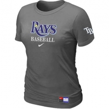 MLB Women's Tampa Bay Rays Nike Practice T-Shirt - Dark Grey
