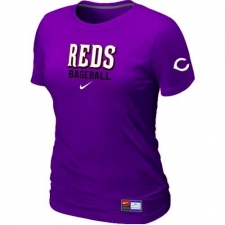 MLB Women's Cincinnati Reds Nike Practice T-Shirt - Purple