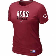 MLB Women's Cincinnati Reds Nike Practice T-Shirt - Red