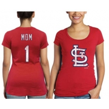MLB St. Louis Cardinals Majestic Threads Women's Mother's Day #1 Mom T-Shirt - Red