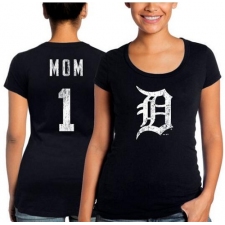 MLB Detroit Tigers Majestic Threads Women's Mother's Day #1 Mom T-Shirt - Navy Blue