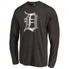 MLB Detroit Tigers Platinum Collection Long Sleeve Tri-Blend T-Shirt - Grey