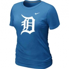 MLB Women's Detroit Tigers Nike Heathered Blended T-Shirt - Light Blue