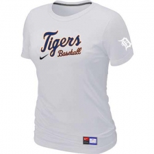 MLB Women's Detroit Tigers Nike Practice T-Shirt - White