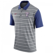 MLB Men's Texas Rangers Nike Gray Dri-FIT Stripe Polo