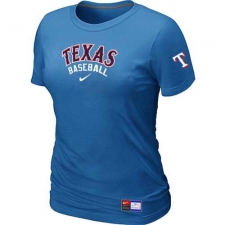 MLB Women's Texas Rangers Nike Practice T-Shirt - Light Blue