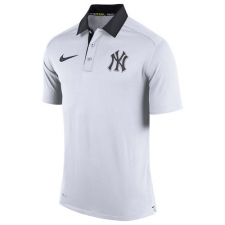 MLB Men's New York Yankees Nike White Authentic Collection Dri-FIT Elite Polo