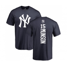 MLB Nike New York Yankees #15 Thurman Munson Navy Blue Backer T-Shirt