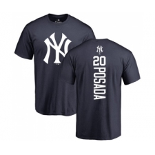 MLB Nike New York Yankees #20 Jorge Posada Navy Blue Backer T-Shirt