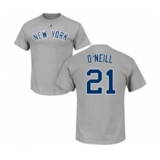MLB Nike New York Yankees #21 Paul O'Neill Gray Name & Number T-Shirt