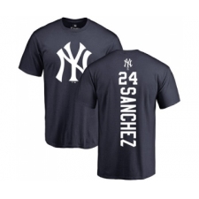 MLB Nike New York Yankees #24 Gary Sanchez Navy Blue Backer T-Shirt