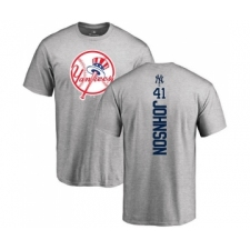 MLB Nike New York Yankees #41 Randy Johnson Ash Backer T-Shirt