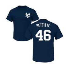 MLB Nike New York Yankees #46 Andy Pettitte Navy Blue Name & Number T-Shirt