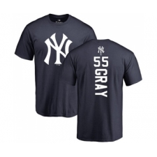 MLB Nike New York Yankees #55 Sonny Gray Navy Blue Backer T-Shirt