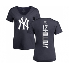 MLB Women's Nike New York Yankees #17 Matt Holliday Navy Blue Backer T-Shirt