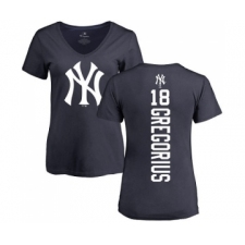 MLB Women's Nike New York Yankees #18 Didi Gregorius Navy Blue Backer T-Shirt