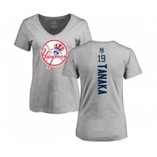 MLB Women's Nike New York Yankees #19 Masahiro Tanaka Ash Backer T-Shirt