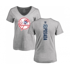 MLB Women's Nike New York Yankees #20 Jorge Posada Ash Backer T-Shirt