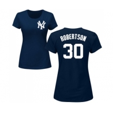 MLB Women's Nike New York Yankees #30 David Robertson Navy Blue Name & Number T-Shirt