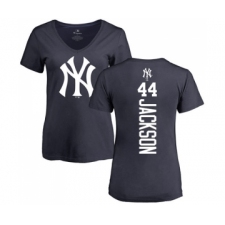 MLB Women's Nike New York Yankees #44 Reggie Jackson Navy Blue Backer T-Shirt