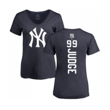 MLB Women's Nike New York Yankees #99 Aaron Judge Navy Blue Backer T-Shirt