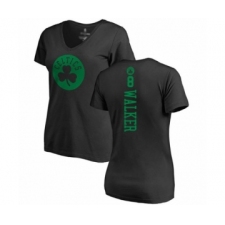 Basketball Women's Boston Celtics #8 Kemba Walker Black One Color Backer Slim-Fit V-Neck T-Shirt