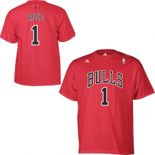 NBA Adidas Chicago Bulls #1 Derrick Rose Game Time T-Shirt - Red