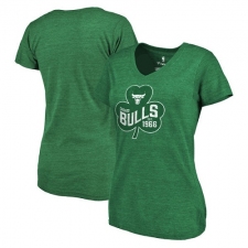 NBA Chicago Bulls Fanatics Branded Women's St. Patrick's Day Paddy's Pride Tri-Blend T-Shirt - Green