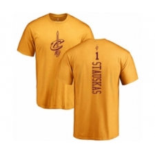 Basketball Cleveland Cavaliers #1 Nik Stauskas Gold One Color Backer T-Shirt