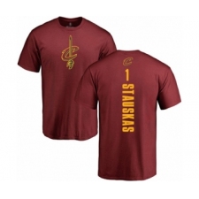 Basketball Cleveland Cavaliers #1 Nik Stauskas Maroon Backer T-Shirt