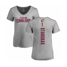 Basketball Women's Cleveland Cavaliers #1 Nik Stauskas Ash Backer T-Shirt