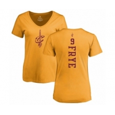 NBA Women's Nike Cleveland Cavaliers #9 Channing Frye Gold One Color Backer Slim-Fit V-Neck T-Shirt