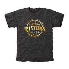 NBA Men's Detroit Pistons Gold Collection Tri-Blend T-Shirt - Black