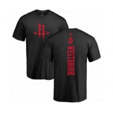 Basketball Houston Rockets #0 Russell Westbrook Black One Color Backer T-Shirt