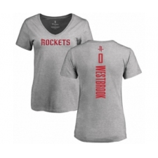 Basketball Women's Houston Rockets #0 Russell Westbrook Ash Backer T-Shirt